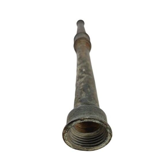 Vintage Antique Brass Patina Two-Piece Tapered Fireman Hose Nozzle 7